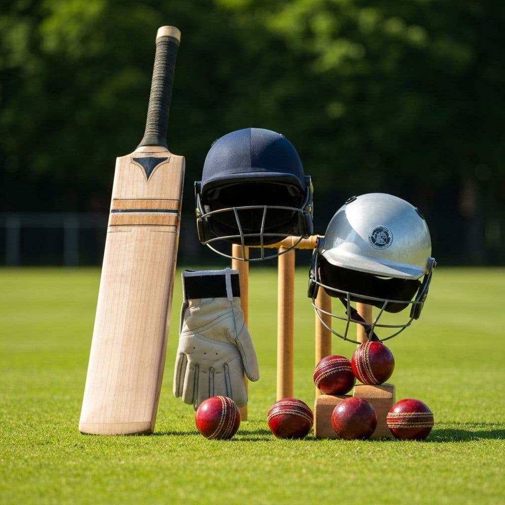 Premium Cricket Equipment Background